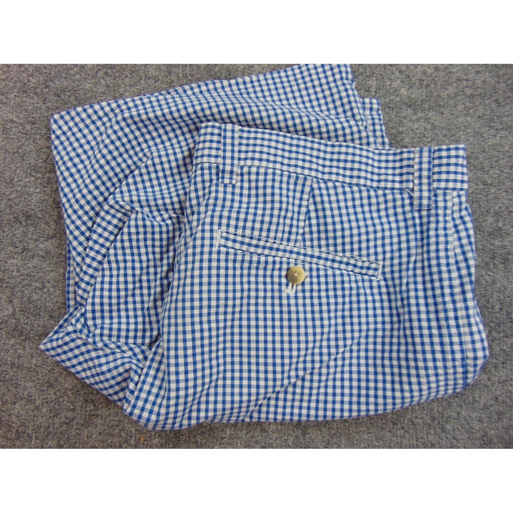 Broletto Shorts Mens 36 Blue White Gingham Check‎ Preppy Golf Summer Casual